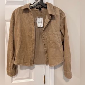 New with tags tan corduroy shirt from Forever 21 size Adult Small.